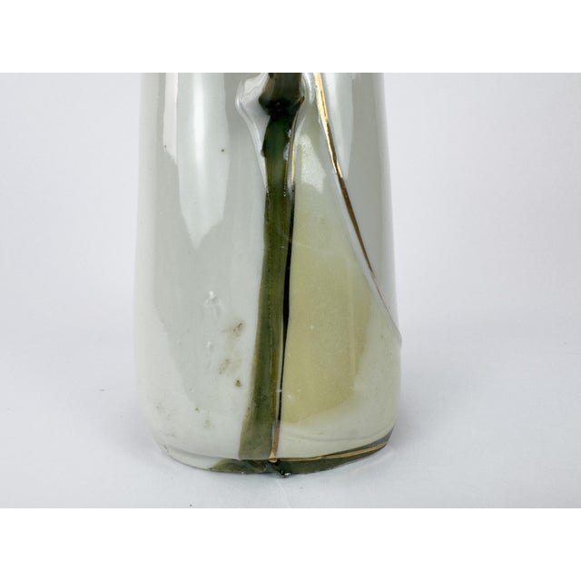 Early 20th Century Art Nouveau Porcelain Floral Vase With Gilded Handles, C. 1900 For Sale - Image 5 of 17