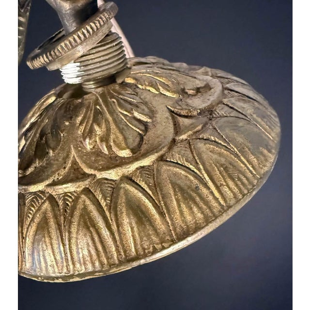 Vintage Spanish Brass Chandelier Featuring Cherubs For Sale - Image 9 of 9
