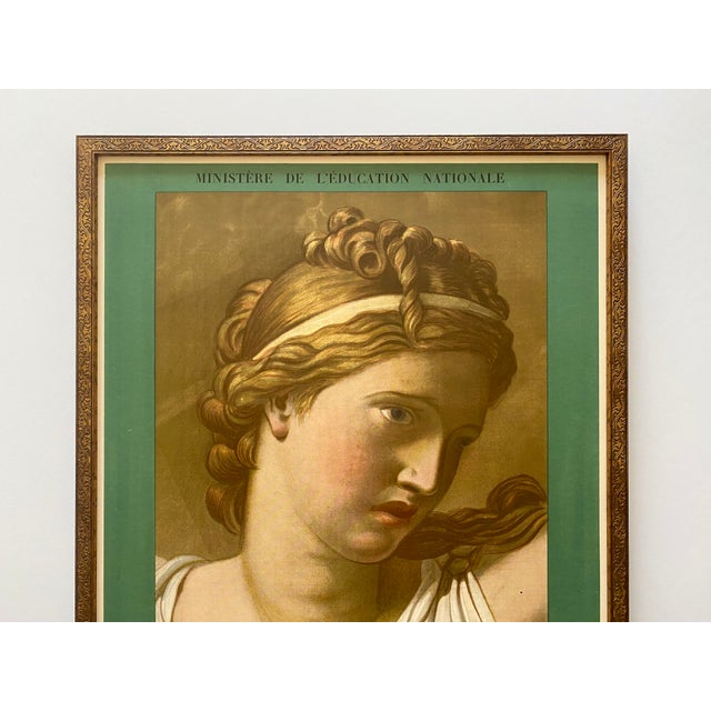 This Jacques Louis David very rare vintage 1948 Neoclassical Mourlot fine art lithograph print custom framed Art Deco...