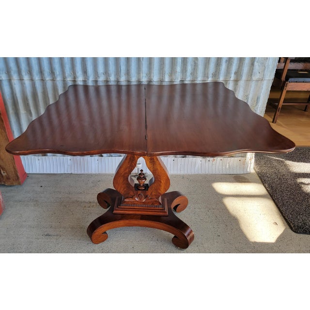 Empire Game / Card Table Flame Mahogany 19th Century For Sale - Image 9 of 14