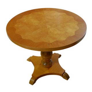 Swedish Art Deco Moderne Round Pedestal End or Side Table For Sale