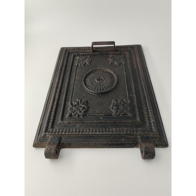 Vintage Cast Iron Fireplace Plate, 1950s For Sale - Image 4 of 8