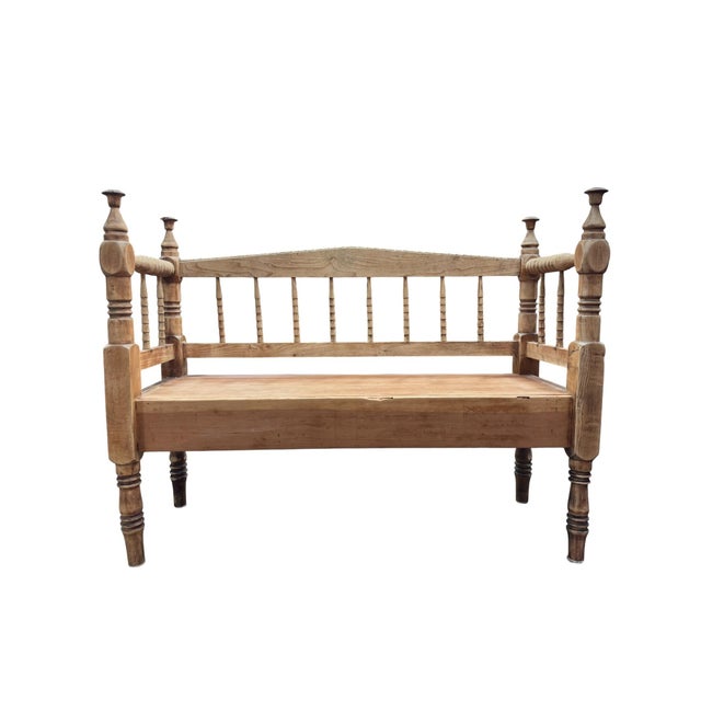 This charming antique pine bench brings a wonderful piece of history and character to any home. Believed to have...