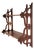 Antique American Mahogany Victorian Pierce Carved Wall Shelf 3 Tier Bookshelf For Sale