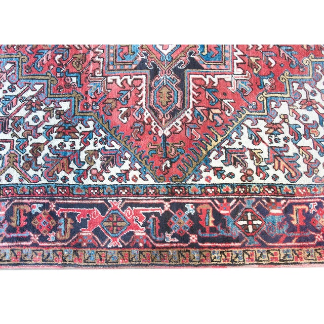 Tribal Early 20th Century Persian Heriz Rug For Sale - Image 3 of 15