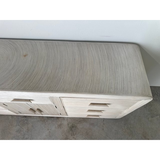 Cream 1970s Vintage Gabriella Crespi Style Pencil Reed Rattan Dresser For Sale - Image 8 of 14