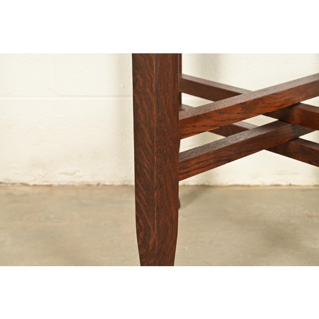 Wood Miller Cabinet Co. Antique Mission Oak Arts & Crafts Tabouret Side Table, Newly Refinished For Sale - Image 7 of 10
