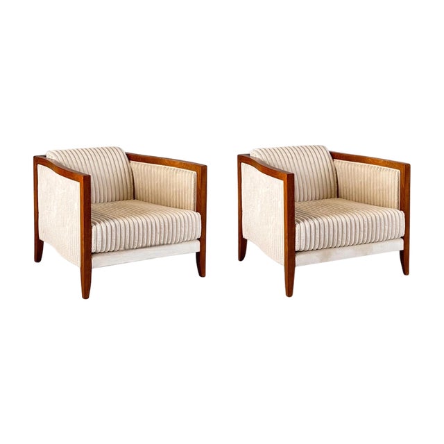 Set of Italian Art Deco Style Armchairs, 1990s For Sale