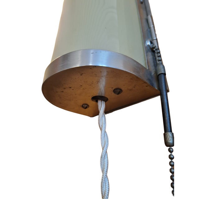 Art Deco Glass and Metal Wall Lamps, 1930s, Set of 2 For Sale - Image 6 of 9