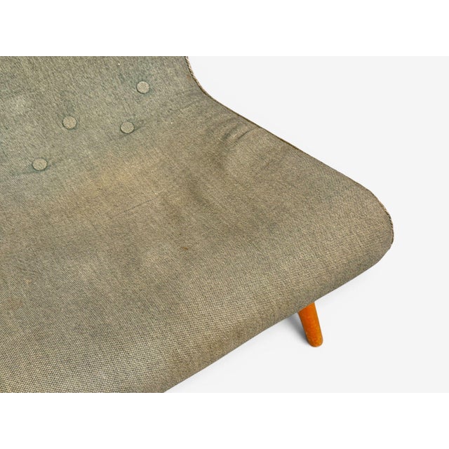 Green Swedish Modern, Slipper Chair, Green Fabric, Beech, Sweden, 1940s For Sale - Image 8 of 12