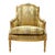 French Style Gold-Tone Bergere Chair For Sale