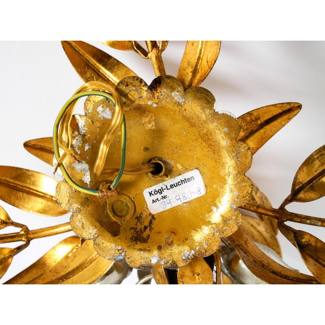 Large Vintage Model Wisteria Gold-Plated Metal Wall Lamp by Hans Kögl, 1970s For Sale - Image 11 of 14