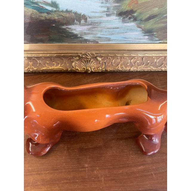Vintage Hull Pottery Dachshund Planter, Mid-Century Ceramic Dog Figurine, Usa For Sale In Seattle - Image 6 of 10