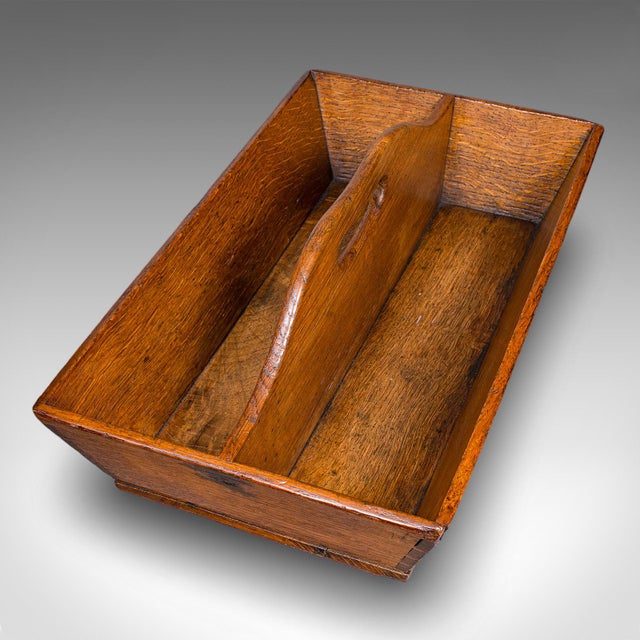 Antique Housekeeper’s Carry, English Oak, Cutlery Tray, Trug, Work Box, Georgian For Sale - Image 6 of 10