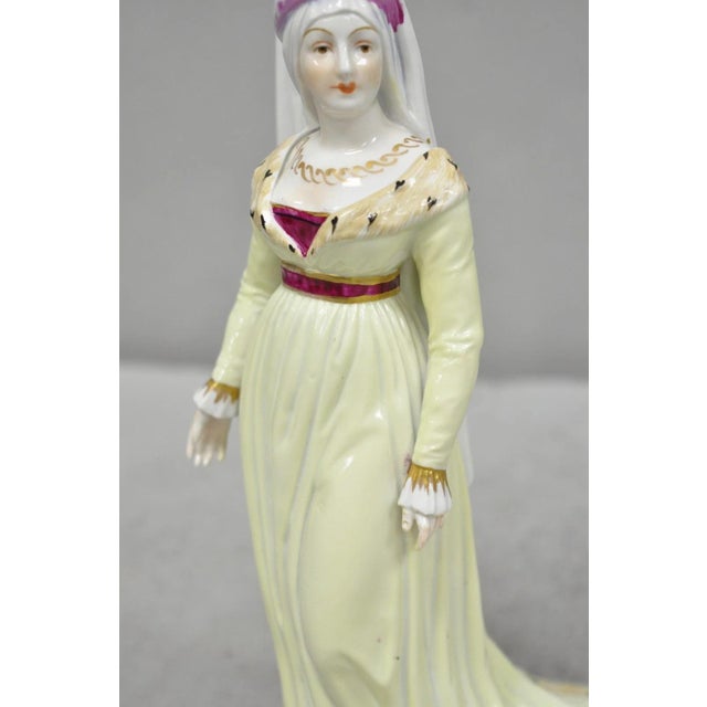 Antique Carl Thieme Potschappel German Dresden Porcelain Medieval Lady Figurine For Sale In Philadelphia - Image 6 of 15