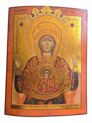 Russian Icon of Our Lady of the Sign (Znameniye), 19thCentury, Painting on Panel