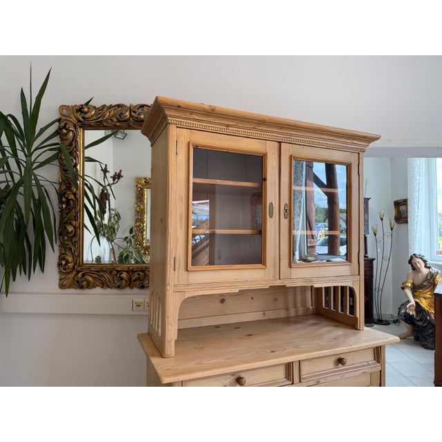 Tan Art Nouveau Kitchen Buffet For Sale - Image 8 of 14