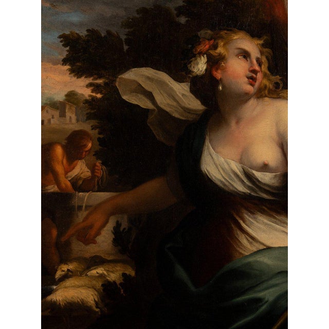 Gio Raffaele Badaracco, Rachel and Jacob, 1600s, Oil Painting For Sale - Image 6 of 7