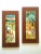 Harris Strong Vintage Mid Century Modern Hand Painted Ceramic Tile Walnut Wood Wall Art Panels - Set of 2 For Sale - Image 12 of 13