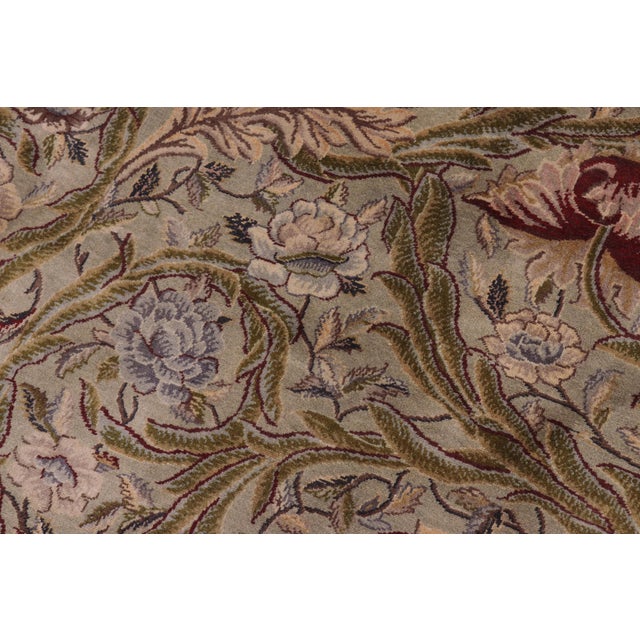 Shabby Chic Marry Gold Pak-Persian Green/Beige Wool Rug - 10'0'' X 14'2'' For Sale In New York - Image 6 of 8