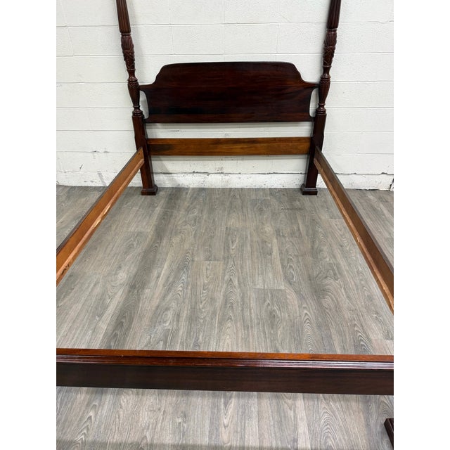 Vintage Queen Size Carved Four Poster Rice Bed For Sale - Image 14 of 14