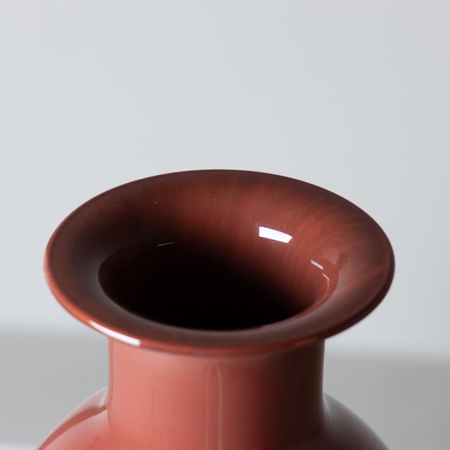 Red Glass Vase by Ercole Barovier for Barovier & Toso, 1960s For Sale - Image 3 of 8
