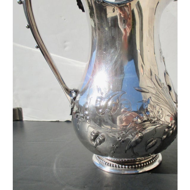 Art Nouveau Mid 19th Century Coin Silver 250 Pitcher Gorham Circa 1866 For Sale - Image 3 of 15