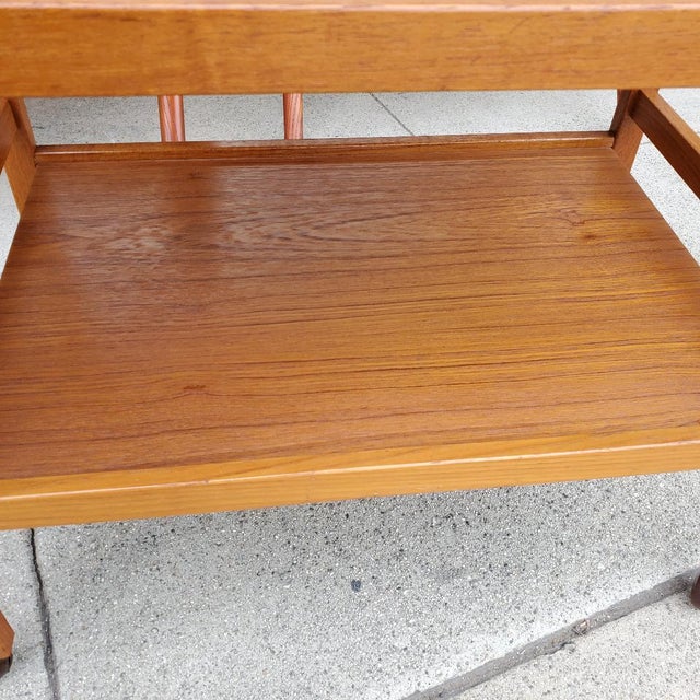 Wood Mid Century Modern Teak Danish Bar Cart by Brdr. Furbo Made in Denmark Spottrup 1960s For Sale - Image 7 of 13