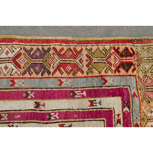 Green House of Séance - 1880s Antique Anatolian Wool Pile Temple Prayer Small Accent Hand-Knotted Rug - 3′11″ × 5′7″ For Sale - Image 8 of 10