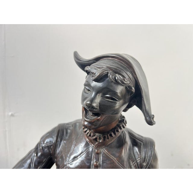Bronze Harlequin Playing the Guitar by Debut Marcel For Sale - Image 11 of 18