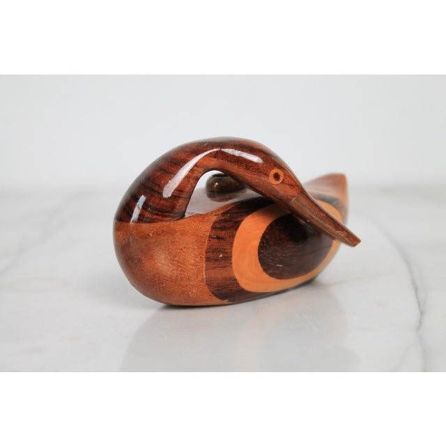 Farmhouse Vintage Hand-Carved Wood Duck Pen or Pencil Holder For Sale - Image 3 of 12