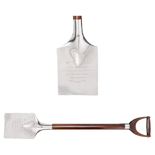 19th Century Victorian Solid Silver Presentation Shovel by Barnard, 1892 For Sale