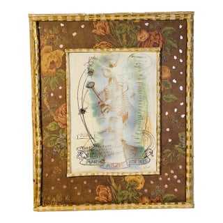 1950s Plant Flowers for Bees Rustic Frame Print For Sale