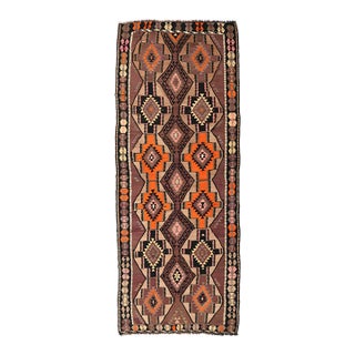 Vintage Decorative Turkish Kilim Rug - 4`11″ X 13`0″ For Sale