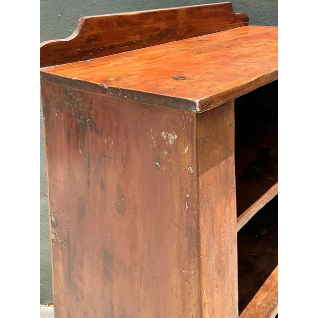 Vintage Rustic Handcrafted Wood Shelving Unit For Sale - Image 14 of 16