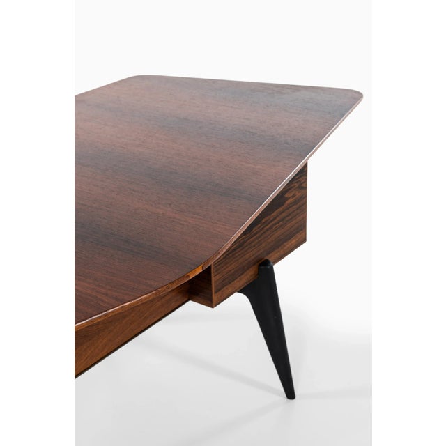 Brown Scandinavian Modern Rosewood Desk by Hadar Schmidt, 1950s For Sale - Image 8 of 15