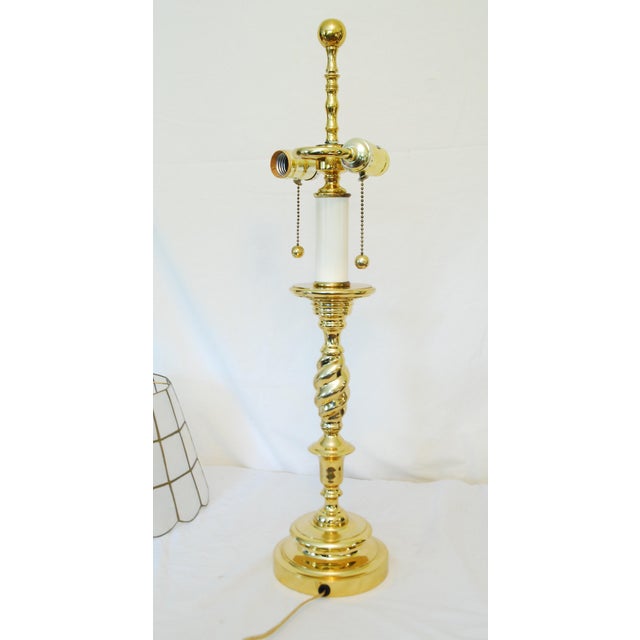 Brass Table Lamp & Capiz Shell Shade | Chairish