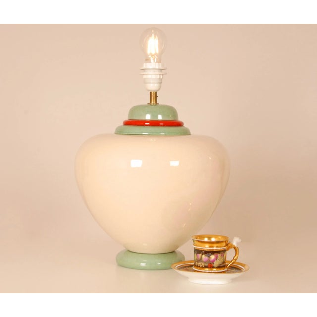 1970s Vintage Table Lamps French Vase Lamps Mid Century Modern Ceramic Vase Lamps - A Pair For Sale - Image 5 of 10