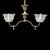 Brass 2-Arm Electrified Gas Chandelier With Pressed Glass Shades C1890 For Sale - Image 4 of 10