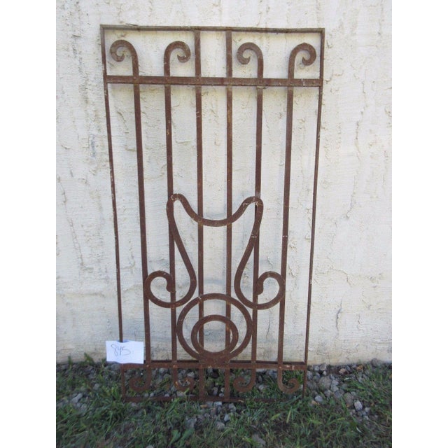Antique Victorian Iron Gate Window Garden Fence Architectural Salvage #845 For Sale In Philadelphia - Image 6 of 7