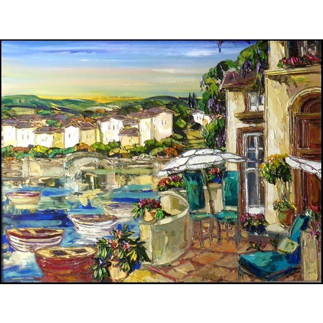 2000 - 2009 Maya Eventov "La Vista Balcone" Original Acrylic on Canvas, H.Signed Me781806 For Sale - Image 5 of 5