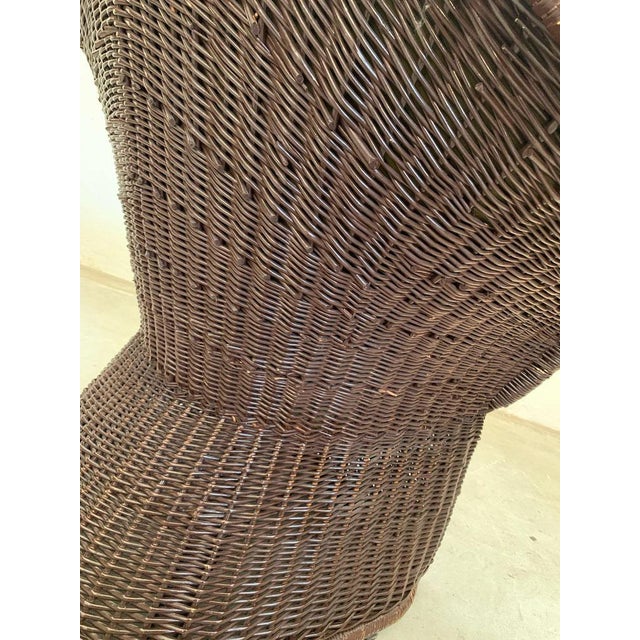 Rattan Armchair with Fabric Padding, Italy, 1960s For Sale - Image 14 of 15