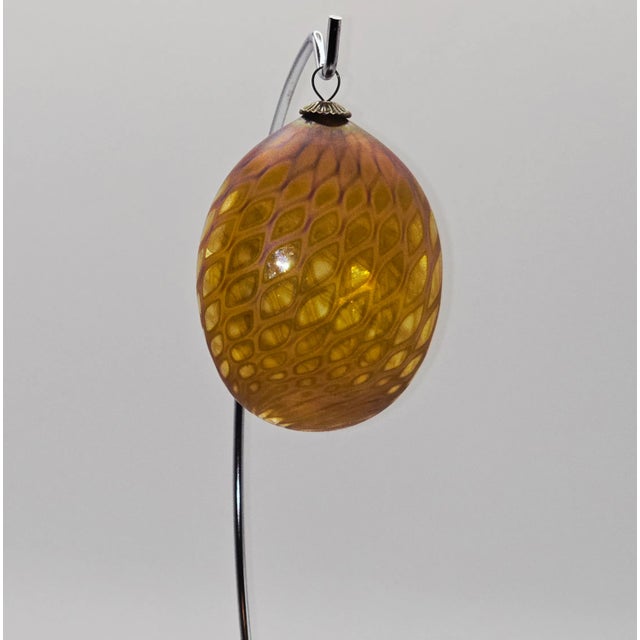 Contemporary Craig Zweifel Signed, Iridescent Glass Ornament For Sale - Image 3 of 12