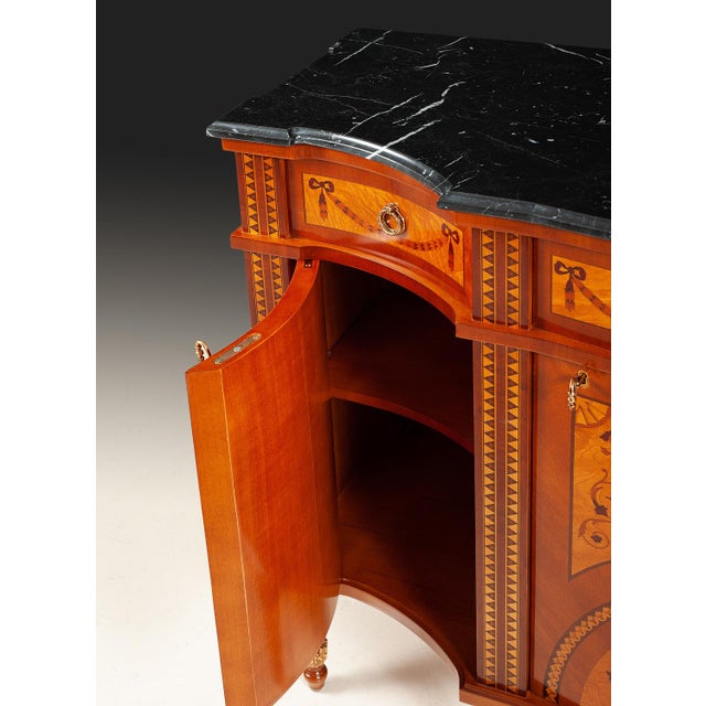 English English Style Sideboard With Black Marble Top For Sale - Image 3 of 4