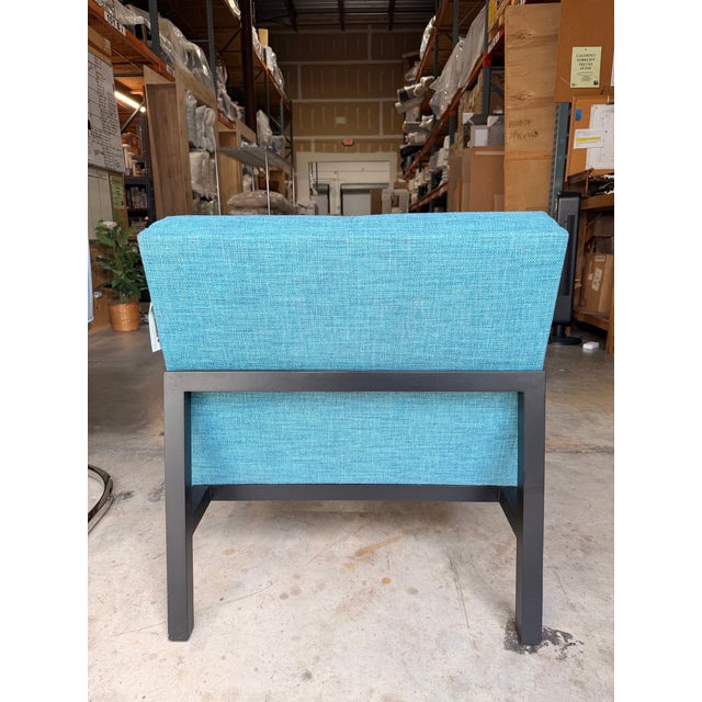 Adriana Hoyos Adriana Hoyos Teal Lounge Chair For Sale - Image 4 of 5