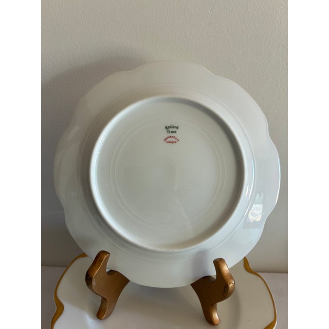 Vintage Haviland & Co. Limoges Gold Scalloped Rim Salad Plates, Set of 10, France For Sale - Image 12 of 13