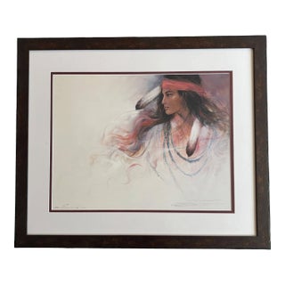1980s Ozz Franca "Navajo Daydream" Signed Native American Portrait Limited Edition Lithograph For Sale