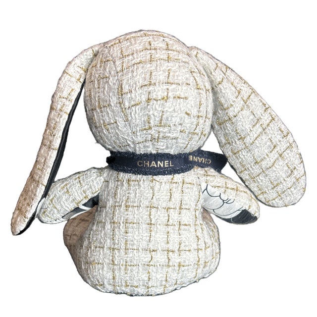 French Chanel CC Monogram Vintage Silk Scarf Clever Bunny For Sale - Image 3 of 3