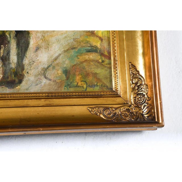Early 20th Century Danish Modern Expressionist Painting in Fine Gilt French Empire Frame For Sale - Image 4 of 7