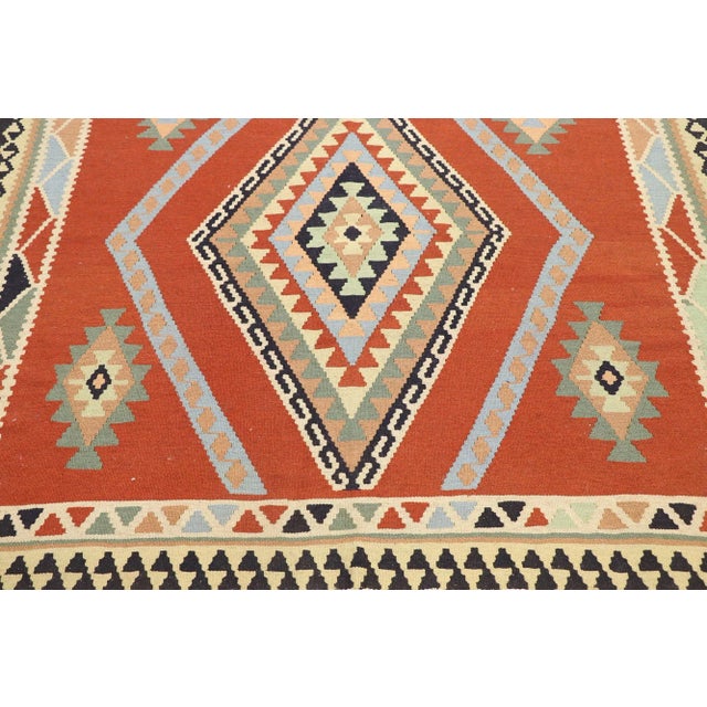 Vintage Persian Shiraz Kilim Rug - 05'07 X 07'08 For Sale - Image 4 of 9